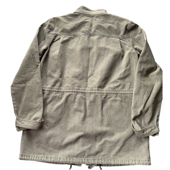Treasure & Bond Anorak Canva Jacket Olive Green Cotton Woman's Medium | f2 - Picture 4 of 9